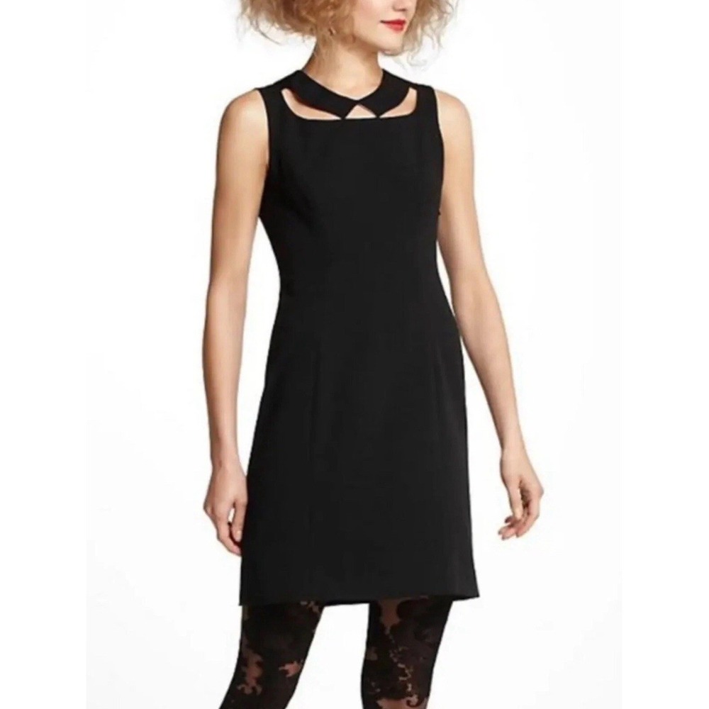Anthropologie Postmark Dress Black Cut Out Peter Pan Collar / Women's 8